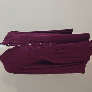 J. Jill Women's Burgundy Button Down Shirt